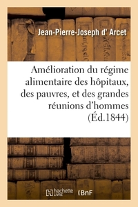 AMELIORATION DU REGIME ALIMENTAIRE DES HOPITAUX, DES PAUVRES - ET DES GRANDES REUNIONS D'HOMMES VIVA