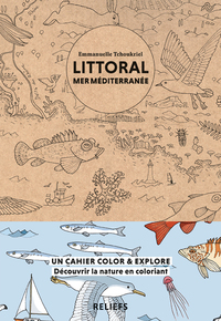 CAHIER A COLORIER  LITTORAL MER MEDITERRANEE