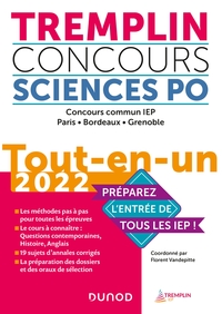 Tremplin Concours Sciences Po Tout-en-un 2022 - Concours commun IEP, Paris, Bordeaux, Grenoble