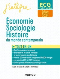 ECG 1 ET ECG 2 -  Economie, Sociologie, Histoire du monde contemporain 2023-2024