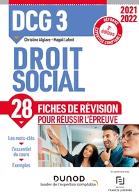 DCG 3 DROIT SOCIAL - 2021/2022 - 28 FICHES DE REVISION POUR REUSSIR L'EPREUVE