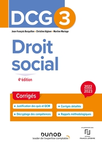 DCG 3 - DROIT SOCIAL - DCG 3 DROIT SOCIAL - CORRIGES - 2022-2023