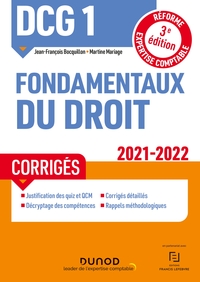 DCG 1 Fondamentaux du droit - Corrigés - 2021/2022