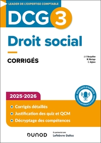 DCG 3 - Droit social - Corrigés 2025-2026