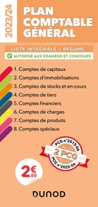 PLAN COMPTABLE GENERAL 2023/24 - LISTE INTEGRALE DES COMPTES