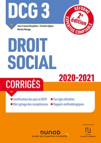 DCG 3 Droit social - Corrigés - 2020-2021