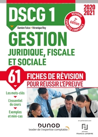 DSCG 1 Gestion juridique, fiscale et sociale - Fiches de révision - 2020-2021