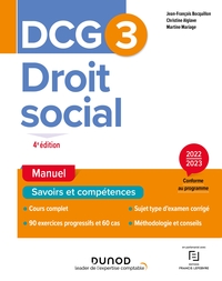 DCG 3 - DROIT SOCIAL - DCG 3 DROIT SOCIAL - MANUEL - 2022/2023