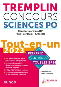 TREMPLIN CONCOURS SCIENCES PO TOUT-EN-UN 2023 - CONCOURS COMMUN IEP, PARIS, BORDEAUX, GRENOBLE
