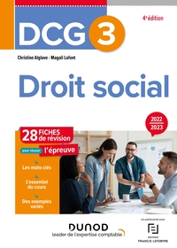 DCG 3 - DROIT SOCIAL - DCG 3 DROIT SOCIAL - FICHES DE REVISION - 2022/2023