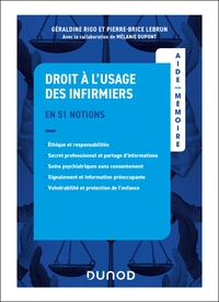 Aide-mémoire - Droit à l'usage des infirmiers