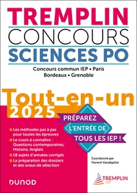 TREMPLIN CONCOURS SCIENCES PO TOUT-EN-UN 2025 - CONCOURS COMMUN IEP, PARIS, BORDEAUX, GRENOBLE