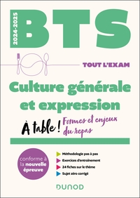 BTS CULTURE GENERALE ET EXPRESSION 2024-2025 - A TABLE ! FORMES ET ENJEUX DU REPAS