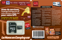 SDCARD MAROC GPS GARMIN AIRES + PARKINGS - CAMPINGS - RELAIS 4X4  - BIVOUACS