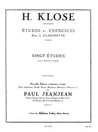 HYACINTHE E. KLOSE: 20 ETUDES D'APRES KREUTZER ET FIORILLO (CLARINET SOLO)