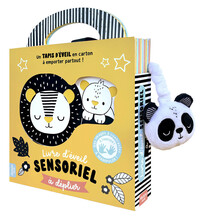 Livre d'éveil sensoriel à déplier en noir et blanc - Un tapis d'éveil en carton à emporter partout !