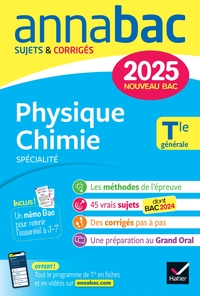 Annales du bac Annabac 2025 Physique-Chimie Tle générale (spécialité)