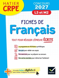 Hatier CRPE - Fiches de Français - Epreuve écrite d'admissibilité - 2027 - L3 et M2