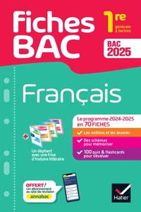 Fiches bac Français 1re générale & techno Bac 2025