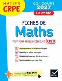 Hatier CRPE - Fiches de Maths - Epreuve écrite d'admissibilité - 2027 - L3 et M2