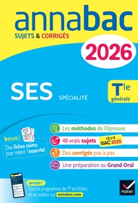 Annales du bac 2026 - Annabac SES Tle générale (spécialité)