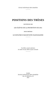 POSITIONS DES THESES, ANNEE 2021