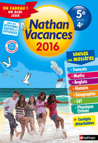 Cahier de Vacances 2016 Collège Tout en un 5ème/4ème