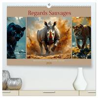 Regards Sauvages - Rencontres au coeur du monde sauvage (Calendrier mural 2026 DIN A2 vertical) calendrier de bureau
