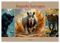 Regards Sauvages - Rencontres au coeur du monde sauvage (Calendrier mural 2026 DIN A2 vertical), CALVENDO calendrier mensuel