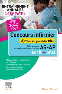 CONCOURS INFIRMIER 2020-2021. EPREUVE PASSERELLE POUR AIDE-SOIGNANT ET AUXILIAIRE DE PUERICULTURE -