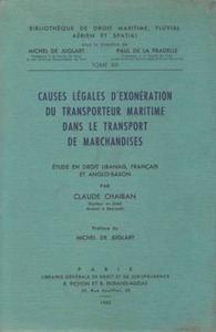 CAUSES LÉGALES D'ÉXONÉRATION DU TRANSPORTEUR MARITIME DANS LE TRANSPORT DES MARC
