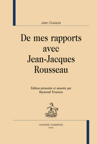 De mes rapports avec Jean-Jacques Rousseau