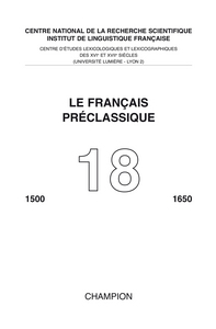 Le Français préclassique 18 - 2016
