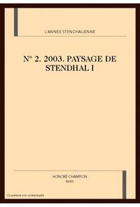 L’Année stendhalienne N° 2 - 2003