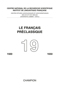 LE FRANCAIS PRECLASSIQUE N.19 2017