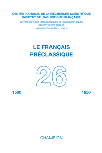 Revue Le Français préclassique N° 26