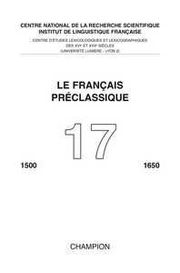 Le Français préclassique 17 - 2015