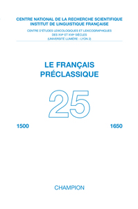 Revue Le Français Préclassique n°25 - 2023