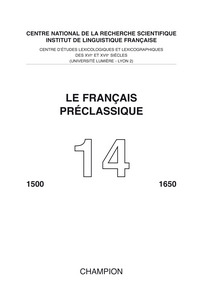 Le Français préclassique 14 - 2012