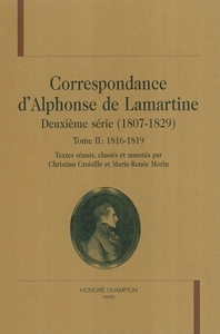 Correspondance d'Alphonse de Lamartine - deuxième série, T2 : 1816-1819