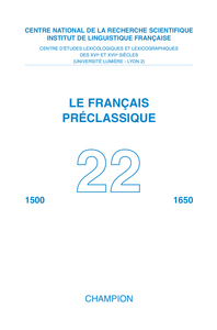 FRANCAIS PRECLASSIQUE N.22 2020