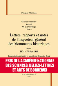 LETTRES, RAPPORTS ET NOTES DE L'INSPECTEUR GÉNÉRAL DES MONUMENTS HISTORIQUES (2 vol)