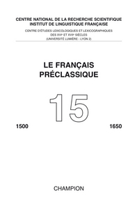 Le Français préclassique 15 - 2013