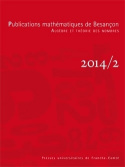 PUBLICATIONS MATHEMATIQUES DE BESANCON 2014/2