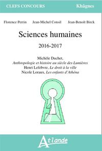 Sciences humaines 2016-2018 - M. Duchet, Anthropologie et histoire au siècle