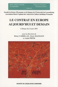 LE CONTRAT EN EUROPE AUJOURD'HUI ET DEMAIN