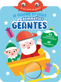 Je colorie et colle gommettes géantes : père Noël et lutin - à qui sont ces yeux ?