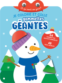 Je colorie et colle gommettes géantes : bonhomme de neige - à qui sont ces yeux ?