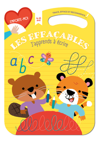 J'APPRENDS A ECRIRE (4-6) - JAUNE - LES EFFACABLES, TRACE, EFFACE ET RECOMMENCE