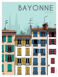 Affiche : vue de Bayonne